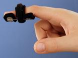 #6 Mini. Mini Modified Safety Pin Splint to extend DIP joint. Positional strap pad.