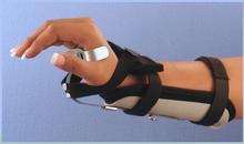 #1 Spring Cock-up Splint to dorsiflex the wrist.