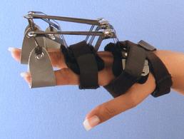 #10 Comosite Spring and Elastic Splint to extend the distal interphalangeal joints